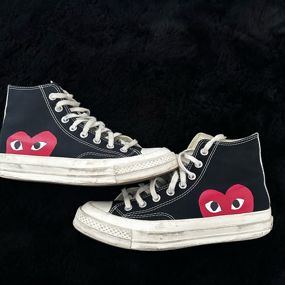 Comme des Garcons PLAY Black High-Tops with White Accents